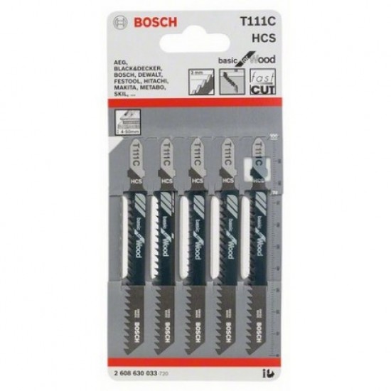 Bosch T111C Σετ Πριονάκια Σέγας Ξύλου 100mm 2608630033